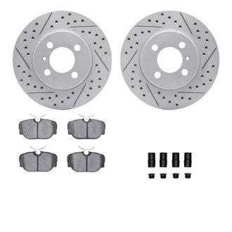 R1 Concepts® - Drilled and Slotted Front Brake Kit with Optimum OE Pads