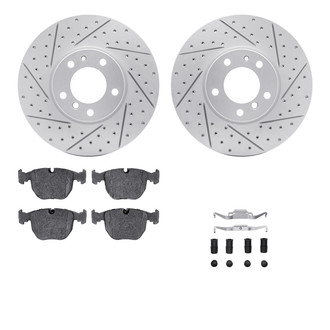 R1 Concepts® - Drilled and Slotted Front Brake Kit with Optimum OE Pads