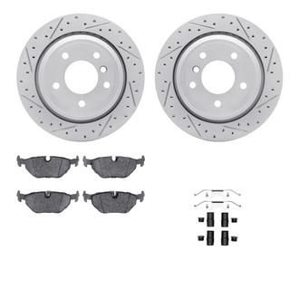 R1 Concepts® - Drilled and Slotted Rear Brake Kit with Optimum OE Pads