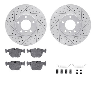 R1 Concepts® - Drilled and Slotted Front Brake Kit with Optimum OE Pads