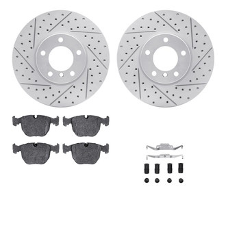 R1 Concepts® - Drilled and Slotted Front Brake Kit with Optimum OE Pads