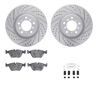 R1 Concepts® - Drilled and Slotted Front Brake Kit with Optimum OE Pads