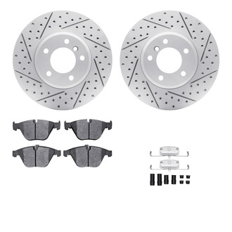 R1 Concepts® - Drilled and Slotted Front Brake Kit with Optimum OE Pads