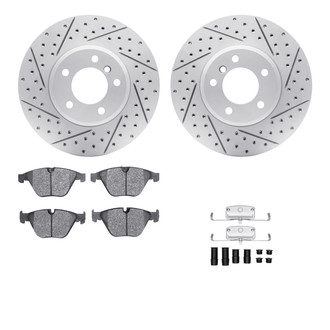 R1 Concepts® - Drilled and Slotted Front Brake Kit with Optimum OE Pads