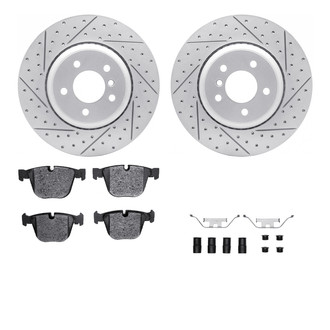 R1 Concepts® - Drilled and Slotted Rear Brake Kit with Optimum OE Pads