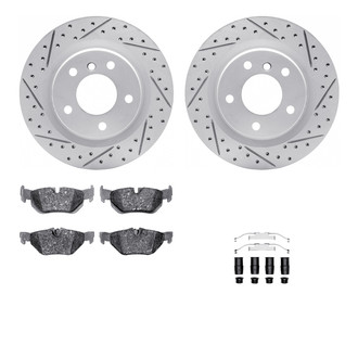 R1 Concepts® - Drilled and Slotted Rear Brake Kit with Optimum OE Pads
