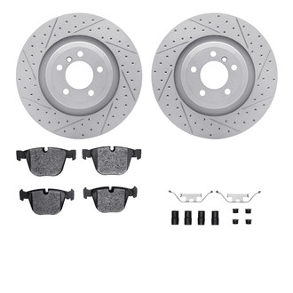R1 Concepts® - Drilled and Slotted Rear Brake Kit with Optimum OE Pads