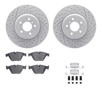 R1 Concepts® - Drilled and Slotted Front Brake Kit with Optimum OE Pads