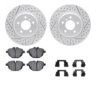 R1 Concepts® - Drilled and Slotted Rear Brake Kit with Optimum OE Pads