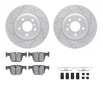 R1 Concepts® - Drilled and Slotted Rear Brake Kit with Optimum OE Pads