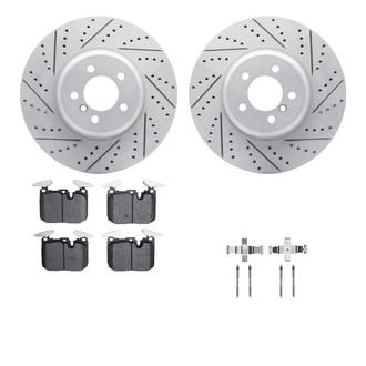 R1 Concepts® - Drilled and Slotted Front Brake Kit with Optimum OE Pads