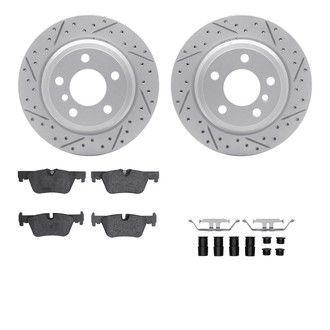 R1 Concepts® - Drilled and Slotted Rear Brake Kit with Optimum OE Pads