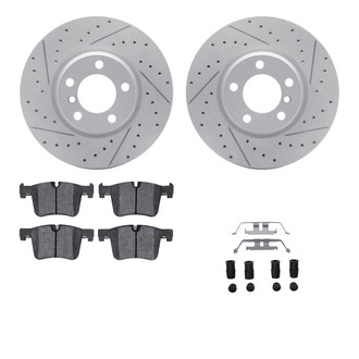 R1 Concepts® - Drilled and Slotted Front Brake Kit with Optimum OE Pads