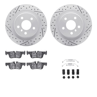 R1 Concepts® - Drilled and Slotted Rear Brake Kit with Optimum OE Pads