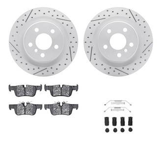 R1 Concepts® - Drilled and Slotted Rear Brake Kit with Optimum OE Pads