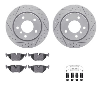 R1 Concepts® - Drilled and Slotted Rear Brake Kit with Optimum OE Pads