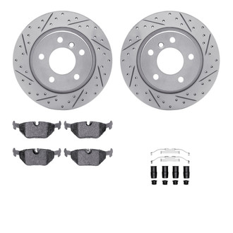 R1 Concepts® - Drilled and Slotted Rear Brake Kit with Optimum OE Pads