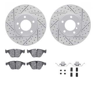 R1 Concepts® - Drilled and Slotted Front Brake Kit with Optimum OE Pads