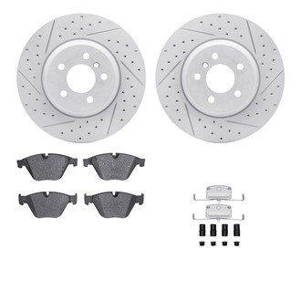 R1 Concepts® - Drilled and Slotted Front Brake Kit with Optimum OE Pads