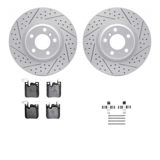R1 Concepts® - Drilled and Slotted Rear Brake Kit with Optimum OE Pads