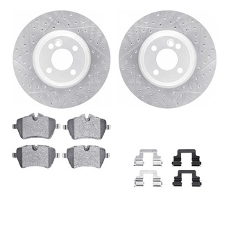 R1 Concepts® - Drilled and Slotted Front Brake Kit with Optimum OE Pads