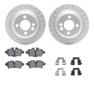 R1 Concepts® - Drilled and Slotted Rear Brake Kit with Optimum OE Pads