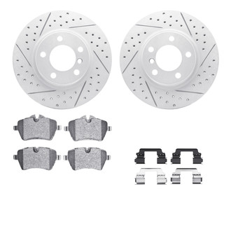 R1 Concepts® - Drilled and Slotted Front Brake Kit with Optimum OE Pads