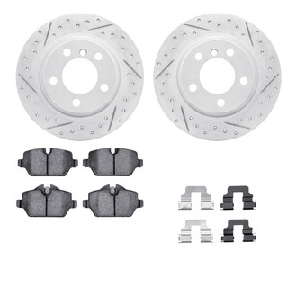 R1 Concepts® - Drilled and Slotted Rear Brake Kit with Optimum OE Pads
