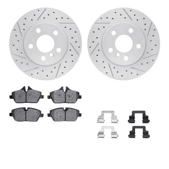 R1 Concepts® - Drilled and Slotted Front Brake Kit with Optimum OE Pads