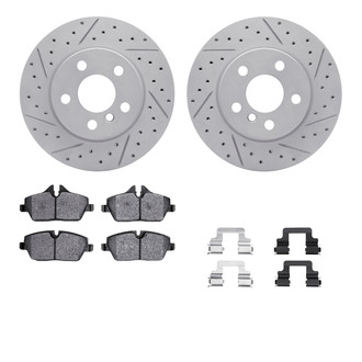 R1 Concepts® - Drilled and Slotted Front Brake Kit with Optimum OE Pads