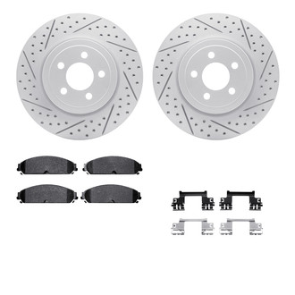 R1 Concepts® - Drilled and Slotted Front Brake Kit with Optimum OE Pads