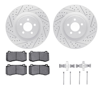 R1 Concepts® - Drilled and Slotted Front Brake Kit with Optimum OE Pads