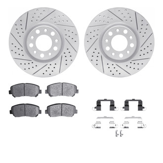 R1 Concepts® - Drilled and Slotted Front Brake Kit with Optimum OE Pads