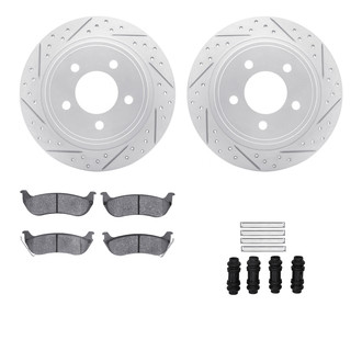 R1 Concepts® - Drilled and Slotted Rear Brake Kit with Optimum OE Pads
