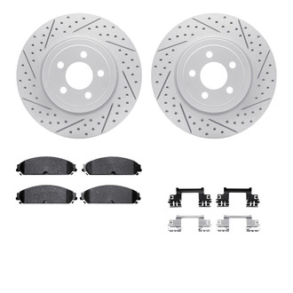 R1 Concepts® - Drilled and Slotted Front Brake Kit with Optimum OE Pads