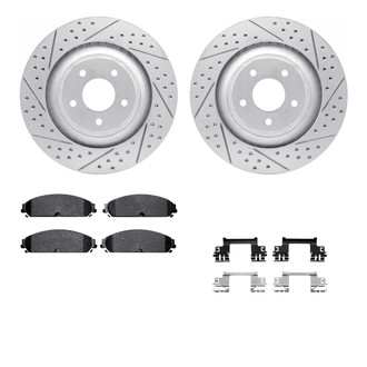 R1 Concepts® - Drilled and Slotted Front Brake Kit with Optimum OE Pads