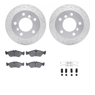R1 Concepts® - Drilled and Slotted Rear Brake Kit with Optimum OE Pads