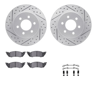 R1 Concepts® - Drilled and Slotted Front Brake Kit with Optimum OE Pads