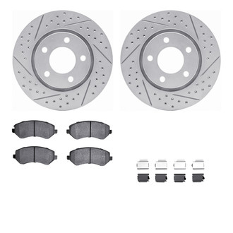 R1 Concepts® - Drilled and Slotted Front Brake Kit with Optimum OE Pads