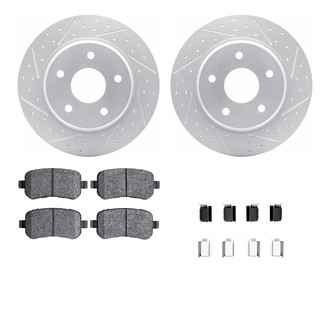 R1 Concepts® - Drilled and Slotted Rear Brake Kit with Optimum OE Pads