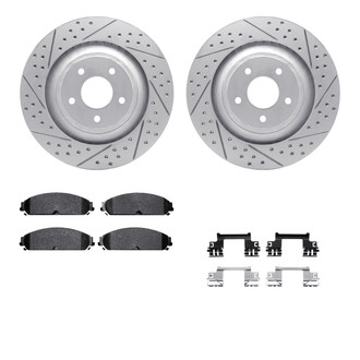 R1 Concepts® - Drilled and Slotted Front Brake Kit with Optimum OE Pads