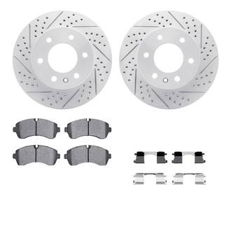 R1 Concepts® - Drilled and Slotted Front Brake Kit with Optimum OE Pads