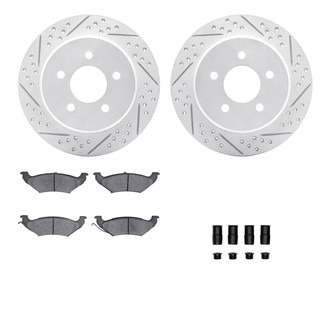 R1 Concepts® - Drilled and Slotted Rear Brake Kit with Optimum OE Pads