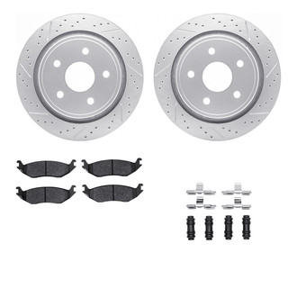 R1 Concepts® - Drilled and Slotted Rear Brake Kit with Optimum OE Pads
