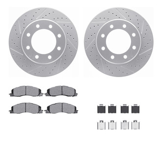R1 Concepts® - Drilled and Slotted Front Brake Kit with Optimum OE Pads