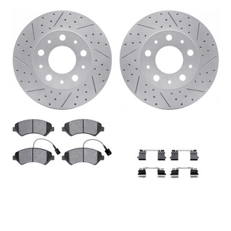 R1 Concepts® - Carbon Coated Drilled and Slotted Brake Kit with Optimum OE Pads