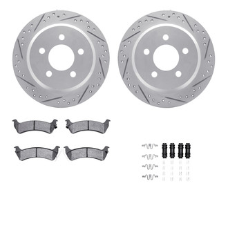 R1 Concepts® - Drilled and Slotted Rear Brake Kit with Optimum OE Pads