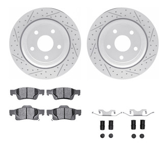 R1 Concepts® - Drilled and Slotted Rear Brake Kit with Optimum OE Pads