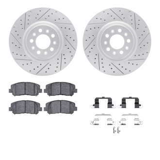 R1 Concepts® - Drilled and Slotted Front Brake Kit with Optimum OE Pads