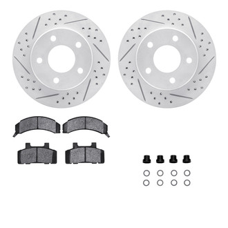R1 Concepts® - Drilled and Slotted Front Brake Kit with Optimum OE Pads